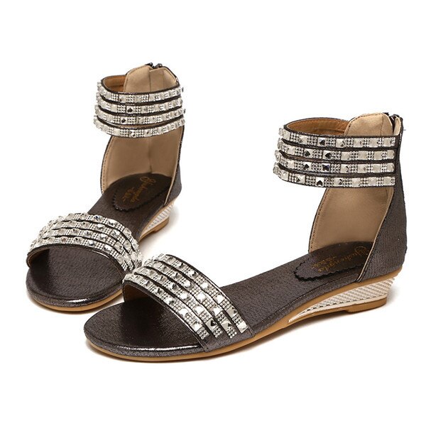 Women Bohemian Style Crystal Causal Sandal Shoes