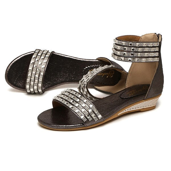 Women Bohemian Style Crystal Causal Sandal Shoes