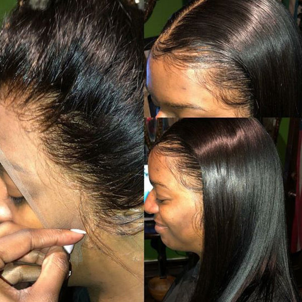 360 Straight Human Hair Free Part Remy Brazilian Lace Wig Lace Frontal Wig