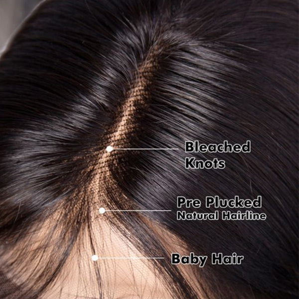 360 Straight Human Hair Free Part Remy Brazilian Lace Wig Lace Frontal Wig