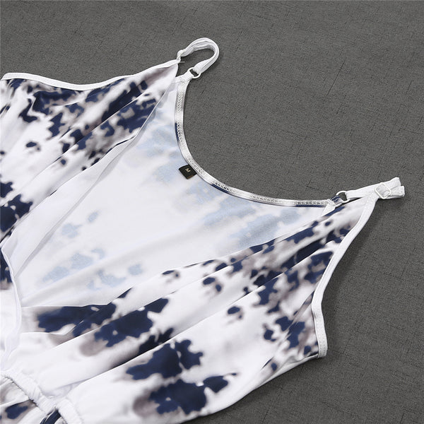 Women Fashion Spaghetti Strap Tye Dye Jumpsuit